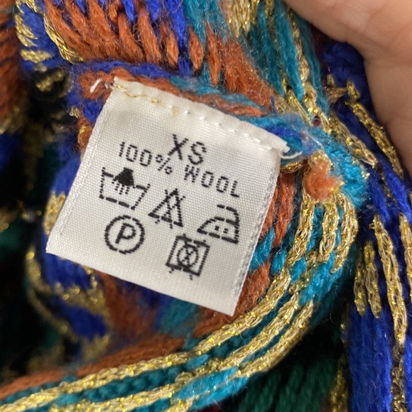 Vrikke Wool Metallic Nordic Cardigan XS #202 - Picture 12 of 13